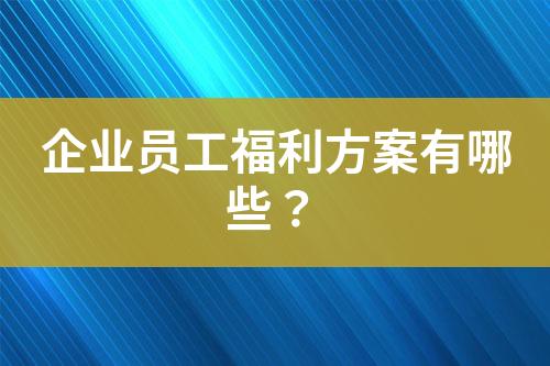 企业员工福利方案有哪些?