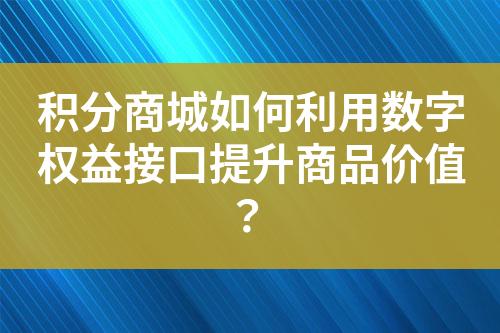 积分商城如何利用数字权益接口提升商品价值?