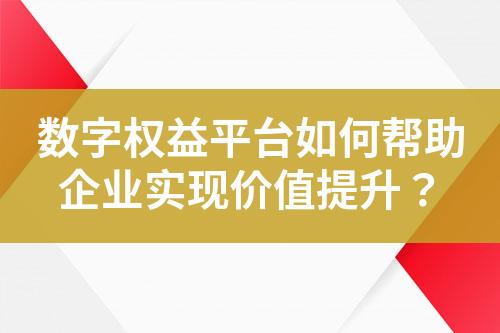 数字权益平台如何帮助企业实现价值提升?