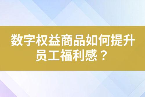 数字权益商品如何提升员工福利感?