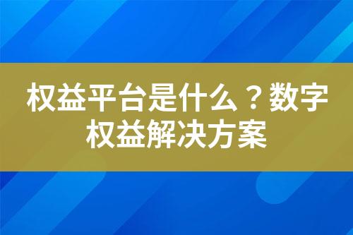 权益平台是什么?数字权益解决方案