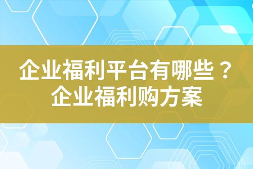 企业福利平台有哪些?企业福利购方案