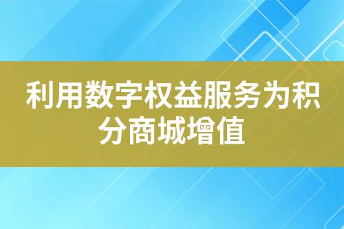 利用数字权益服务为积分商城增值