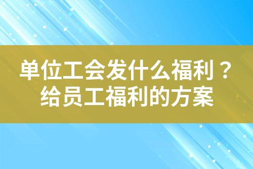 单位工会发什么福利?给员工福利的方案