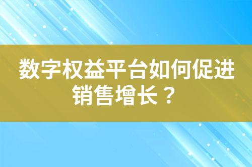 数字权益平台如何促进销售增长?