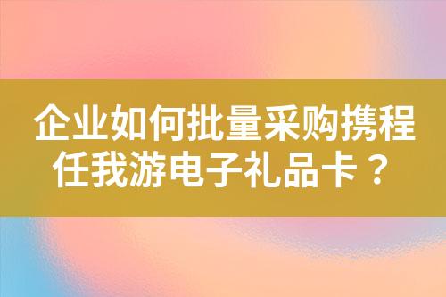 企业如何批量采购携程任我游电子礼品卡?