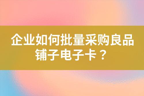 企业如何批量采购良品铺子电子卡?